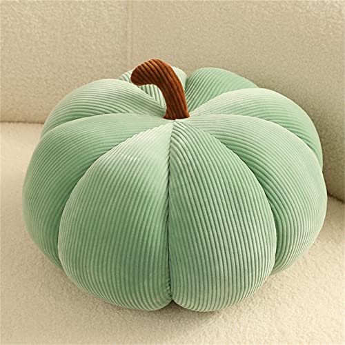 Kürbis Kissen, 3D Kürbis Dekoration, Plüsch Kürbis Dekoration Kissen, Kürbis Kissen Schlafzimmer Dekoration, Halloween Kissen, Kürbis Kissen Halloween Home Dekoration Geschenk (55 cm,grün) von champracer