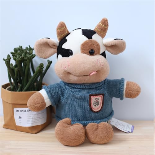 champracer Highland Cow Plüschtier, Kuscheltier Kuh PlüSchkissen Klein KüHe Kuscheln PlüSchkuh Spielzeug Geschenke Super Weich PlüSch Schwarz-WeißEs PlüSchkuh Spielzeug (#4) von champracer