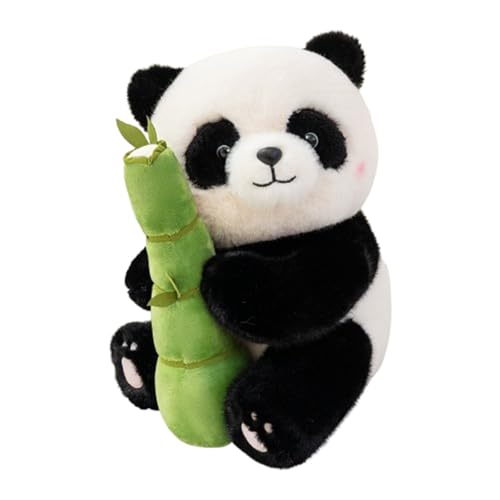 Kuscheliger Panda Plüsch Spielzeug Bär Kuscheltier Plüschtier,25 cm Plüsch-Panda mit Bambus,Stofftiere Puppenplüsch Umarmungskissen,Lebensechtes Zimmerspielzeug,Geschenk fr Kinder (25cm,Bambus) von champracer