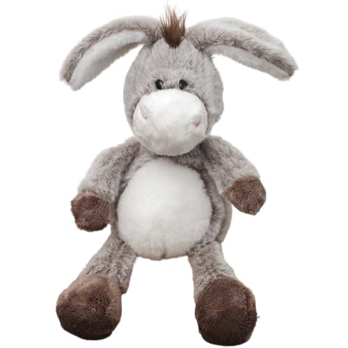 Kuscheltier Esel, Esel Puppe,Stehendes Kuscheltier Esel, Naturgetreues Stofftier Aus Weichem PlüSchWeich Esel Plüschtier zum Kuscheln und üße Esel Stofftier für Kinder (32 cm,grau) von champracer