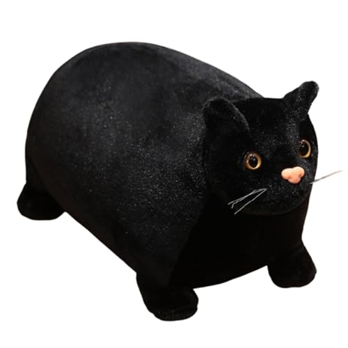 Kuscheltier Katze Lebensecht,30 cm Plüschkatze Stofftier Katzen Plüsch,Katze Kuscheltier,Tierfiguren Cartoon Plüsch Spielzeug für Kinder Jungen Mädchen Geschenke für Geburtstag (50cm,schwarz) von champracer