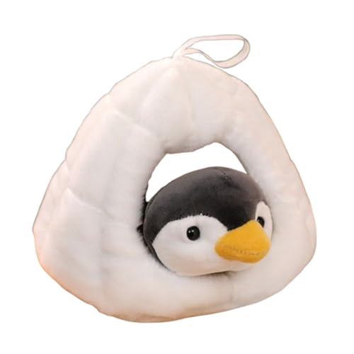 Kuscheltier Polarbär Eisbär 20 cm Plüsch Spielzeug Plüschtier,Schneenest Puppe,Pinguin Puppe Stofftieranhänger Kawaii Pinguin,Geschenk Kuscheln Gemütliches Schmusetier (20cm,Kleiner Pinguin) von champracer