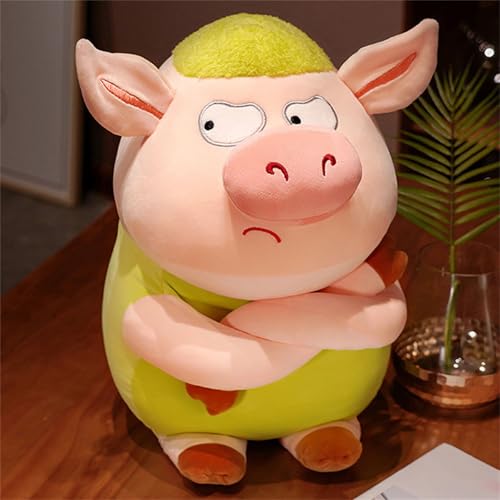 champracer Kuscheltier Schwein Pigwick, Plüsch-Schweinchen, Kuscheltier Plüschkissen, Cartoon Kinder Begleiten Kuscheltier Stofftiere, Geschenke für Jungen Und MäDchen (Grün, 50 cm) von champracer