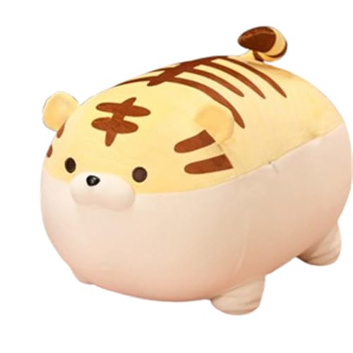 Kuscheltier Tiger,Realistische Tiger Kuscheltiere Baby Plüsch Puppe Stofftier Kissen,Plüsch Spielzeug Tiger Plüschtier für Kinder und Baby,Geschenk für Mädchen Deko Teenager Zimmer (50cm,Gelb) von champracer