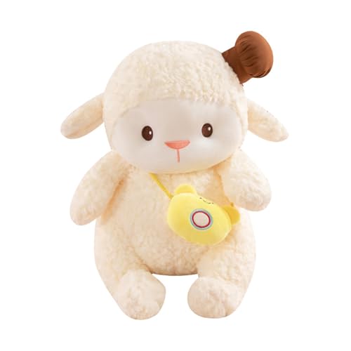 Kuscheltier lamm Schaf,Plüschtiere Lamm Puppe Plüsch Spielzeug Schafpuppe Kinder,Flauschiger Stofftier zum Spielen, Sofakissen Kissen Cartoon Gefüllte Puppen (30cm) von champracer