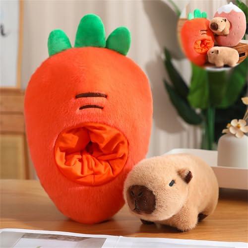 Neu Capybara Plüschtier, Kuscheltier Capybara 2 In1, Avocado Plüschtier, Simulation Avocado Kuscheltier XXL, Abnehmbar Plüschtier Super Weiche Gefüllte Spielzeug Plüsch Für Kinder (orange, 45 cm) von champracer