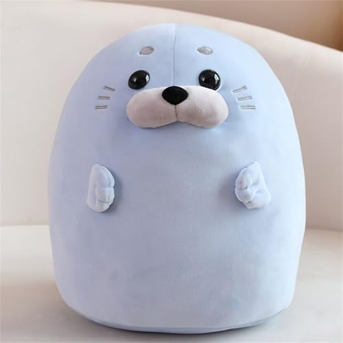 champracer Niedlich Siegel PlüSch, Kuscheltie PlüSchtier Robbe, Kinder Kuschelweiches PlüSchtier, Siegel PlüSchtier Tier PlüSch Kissen, Geburtstagsgeschenkn für Kinder Jungen MäDchen (Blau, 40 cm) von champracer