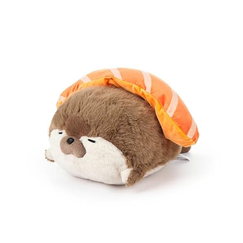 Niedliche Robbe Pillow,Garnelen Sushi Lebensmittel Plüschtiere für Kinder, Seehund Plüschtier Kissen Kawaii Robbe Tierkissen Kuscheltier Spielzeug for Kinder ,Robbe Kuscheltier Fett (40cm,Braun) von champracer