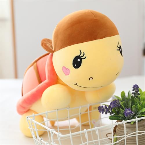Niedliche Schildkröte Plüschtier, weiche Plüschpuppe, Stofftier, Meerestier, Kawaii Schildkröte niedlich bewegliches Plüschtier Stofftier, (25 cm,Brauner Hut) von champracer