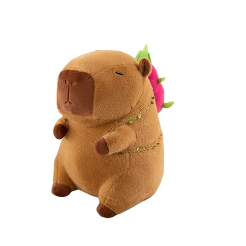 Niedliches Capybara Kuscheltierr, Capybara Plüschtier Süße Kuscheltiere Capybara Stofftier, Super Weiche Gefüllte Spielzeug Plüsch für Home Deko Kinder (30 cm,Drachenfrucht) von champracer