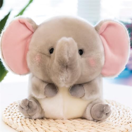 Niedliches Tier Plüschtier, Realistische Kleine Kuschlige Wald-Stofftiere, Kawaii Tiere Plüschtier, Kuscheltier für Mädchen und Jungen, waschmaschinenfest (18 cm,Elefant) von champracer