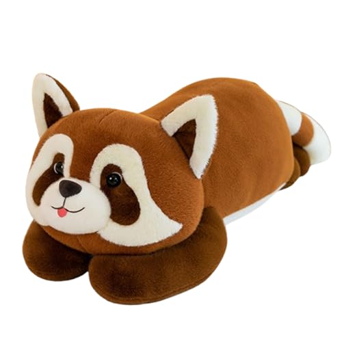 Niedliches rotes Panda-Plüschtier,Waschbär Plüschtier Plush Waschbär Kuscheltier,niedliches Plüschtier zum Kuscheln und Spielen,Puppe, weiches, braunes Kuschelkissen (Waschbär-Kissen,30 cm) von champracer