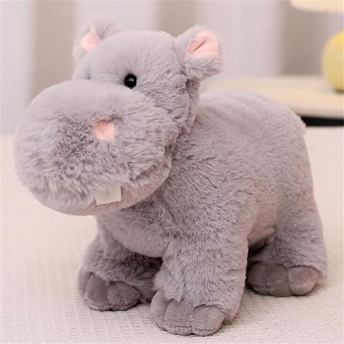 champracer Nilpferd PlüSchtier, Nilpferd Stofftier Superweiches Plüsch, Nilpferd-Plüschpuppe, Niedliches Plüschtier für Mädchen Und Jungen Als Geschenk (Grau, 40 cm) von champracer