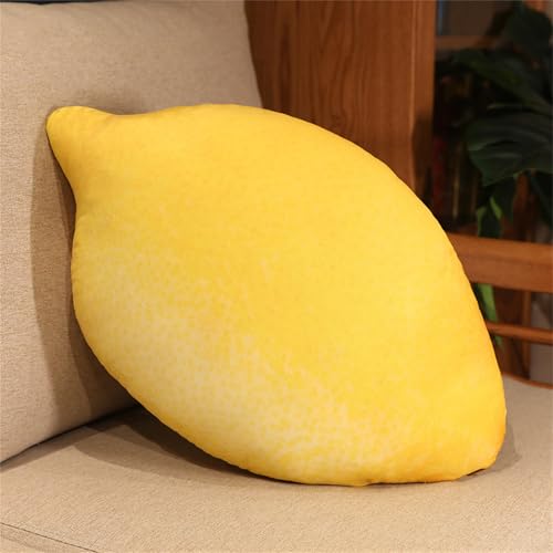 Obst Plüschtier Stofftier, Niedlichen Kuscheltier Früchte, zum Spielen und Kuscheln, Weiches Schmusetier für Mädchen, Jungen, Babys (45 cm,Zitrone) von champracer