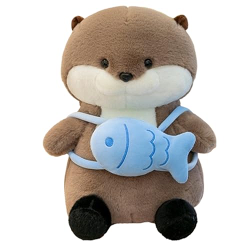 Otter Plüschtier,Kuscheltier Otter Plüschtier zum Kuscheln & Spielen Plüsch Spielzeug Kawaii Deko,Otter Plüschtier mit Rucksack,Niedliches Plüschtier, Geschenk Spielzeug Für Kinder (40cm,Fisch) von champracer