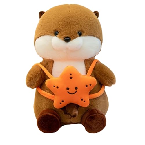 Otter Plüschtier,Kuscheltier Otter Plüschtier zum Kuscheln & Spielen Plüsch Spielzeug Kawaii Deko,Otter Plüschtier mit Rucksack,Niedliches Plüschtier, Geschenk Spielzeug Für Kinder (50cm,Stern) von champracer
