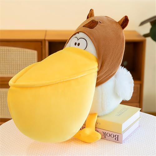 Pelikan Plüschtier, Kreative Capybara - Pelikan Kuscheltier, Weich Plüschtier Tiere Pelikan, Simuliertes Wildtier Plüschtier, Großem Schnabel Pelikan Stofftier Spielzeug Plüschkissen (50 cm,#04) von champracer