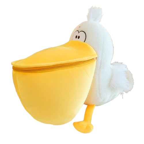 Pelikan Plüschtier weiche Tierkissen Gefüllte Spielzeug, Pelikanvogel zum Spielen und Kuscheln, Weiches Schmusetier für Mädchen, Jungen, Babys (30 cm,Großmaul) von champracer