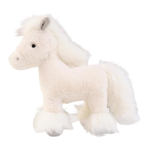Pferd Kuscheltier Realistisches Plüschtier Pferd Plüschtier Pferd Niedlich und Weich Stofftier Pferd Perfektes Kinder Geburtstag Geschenk, Kuscheltier Klein Plüsch Plüsch (Weißes Pferd,30 cm) von champracer