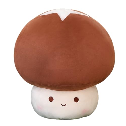 champracer Pilz Plüschtier Puppe Stofftier Niedlicher Pilz Kissen Kuscheltier, für Ideal zum TröSten Kuscheln Einschlafhilfe (23 cm,Shiitake-Pilz) von champracer