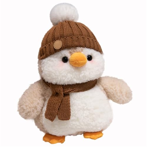 champracer Pinguin Puppe, Pinguin Kuscheltier Süß, Kuscheltier Plüschpuppen Pinguin, Pinguin Stofftier Zum Kuscheln & Spielen, Kuscheltier Pinguin Plüschtier für Mädchen (Brown, 30 cm) von champracer