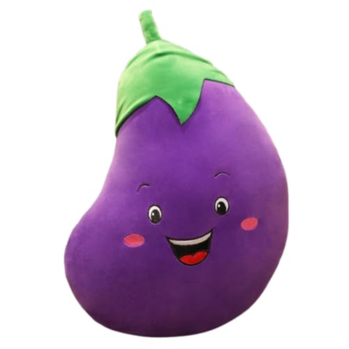 Plüschtier Aubergine Kuscheltier Gemüse Plüschpuppen, Cartoon Pflanze Lächeln Nette Kissen Puppen Gefüllte Stofftiere, zum Spielen und Kuscheln für Mädchen Jungen (100 cm,Auberginen) von champracer