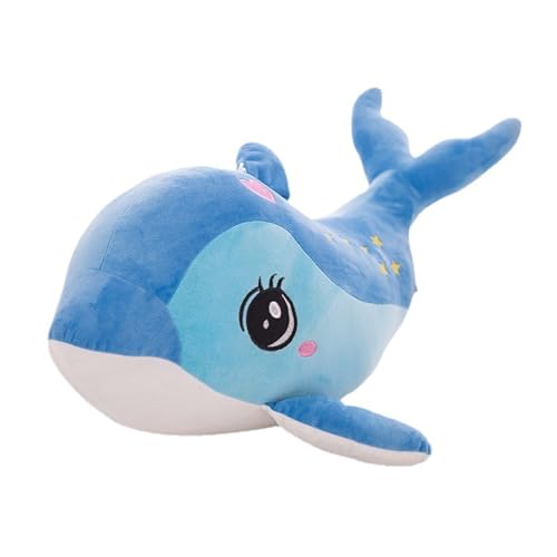 Plüschtier Delphin Puppe Stofftier Kissen Kuscheltier Delphin, zum Spielen und Kuscheln, Weiches Schmusetier für Mädchen, Jungen, Babys (40 cm,Blau) von champracer