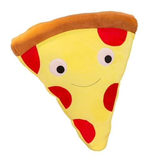 Plüschtier Pommes Frites Hamburger Pizza Plüschkissen Spielzeug, Puppe Wurfkissen, Schmusetier Geschenk für Kinder Mädchen Jungen (50 cm,Pizza) von champracer