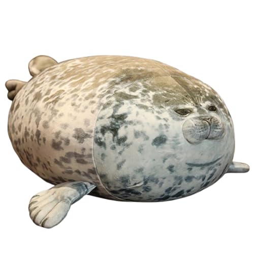 Plüschtier Siegel Stofftier, Niedlichen Kuscheltier Robbe, zum Spielen und Kuscheln, Weiches Schmusetier für Mädchen, Jungen, Babys (20 cm,Graue) von champracer