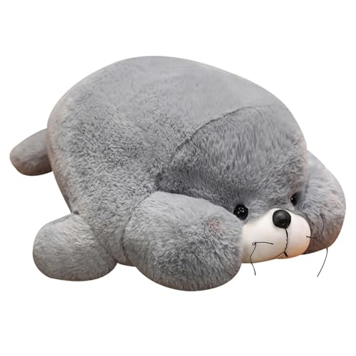 Plüschtier Siegel Stofftier, Niedlichen Kuscheltier Robbe, zum Spielen und Kuscheln, Weiches Schmusetier für Mädchen, Jungen, Babys (40 cm,grau) von champracer