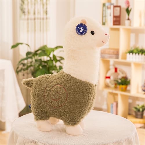 Plüschtier Stofftier Alpaka Plüschtier Plüschkissen Spielzeug, Puppe Wurfkissen, Schmusetier Geschenk für Kinder Mädchen Jungen (28 cm,Grün) von champracer