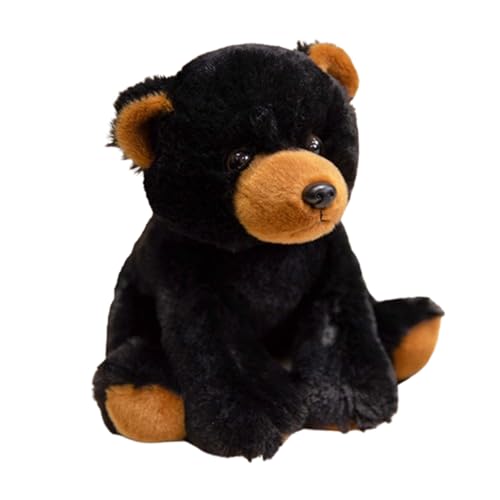 Plüschtiere Giraffe,Süßes Kuscheltier,Kuscheltier Fuchs,Spielzeug Plüschtier für Kinder und Baby,Realistische Fuchs Plüsch Spielzeug für Wilde Tiere,Geschenk für Freunde und Kinder (23cm,Schwarzbär) von champracer