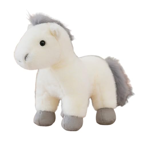 Plüschtiere Pferd,Realistische Pferd Plüschtier,Kuscheltier Pferd Plüschtier, Kawaii Pferd Kuscheltier,Flauschiger Stofftier zum Spielen Schmusetier Plüsch Pferd,für Mädchen Kinder (30cm,Weiß) von champracer