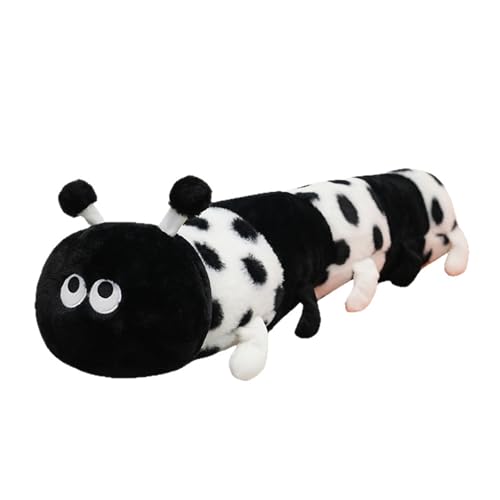 Raupe Stofftier Plüsch,WeichesSüßes Buntes,Regenbogen Alphabet Raupe Puppe,Kuscheltier Raupe Plüschtier,Spielzeug zum Kuscheln & Spielen Kinder Stofftier Plüschpuppen Wurfkissen (115cm,schwarz) von champracer