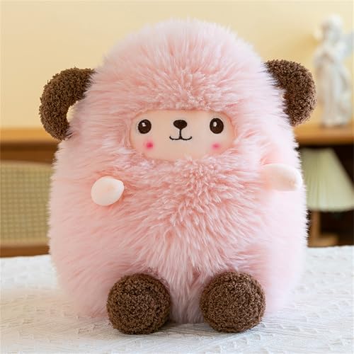 Schaf Kuscheltier, Süßes Schaf Plüschtier, Flauschige Lämm Stofftier, Lamm Plüschtier Dekokissen, Lamm Plüschkissen, Geschenk für Kinder Jungen Mädchen (45 cm,Rosa) von champracer