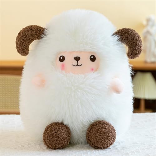 Schaf Kuscheltier, Süßes Schaf Plüschtier, Flauschige Lämm Stofftier, Lamm Plüschtier Dekokissen, Lamm Plüschkissen, Geschenk für Kinder Jungen Mädchen (45 cm,Weiß) von champracer
