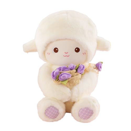 Schaf Kuscheltier,Kuscheltier Schaf, Rosen Schaf Plüschtier, Kawaii Plüschtiere Schaf Puppen, Realistische Schaf Plüsch Spielzeug für Wilde Tiere,Jungen & Mädchen (Lila,50cm) von champracer