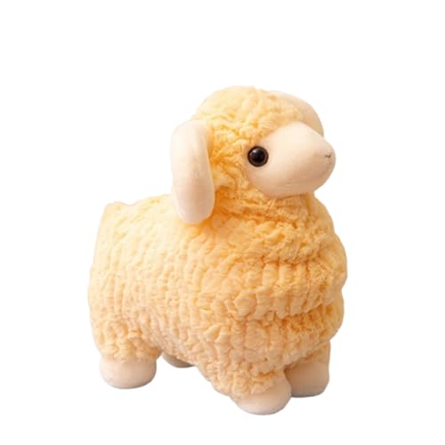 Schaf Kuscheltier Plüschtier,Ziege Stofftier,Plüsch Schaf Kuscheltiere Spielzeug Kissen Puppe,Spielzeug Geschenk für Mädchen, Jungen & Babys,Stofftier Kissen Geschenk für Kinder (Gelb,38cm) von champracer