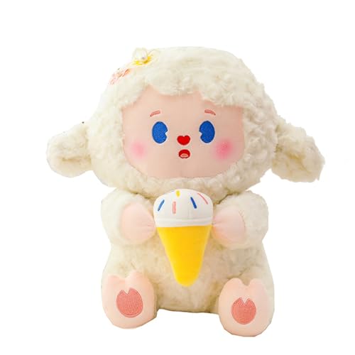 Schaf Plüschtier Süße Kuscheltier Schaf, Stofftier Baby Lamm,Flauschige Lämmchen Stofftier,Kawaii Lamm Kuscheltier Stofftiere Schaf Plüsch,Geschenke für Kinder, Mädchen (45 cm,weiß) von champracer