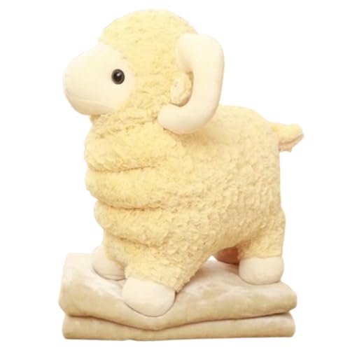 Schaf Plüschtier Süße Kuscheltier Schaf, kuschelig weich,riesen Schaf Kuscheltier,Plüschtier Lamm, Stofftier im realistischen Design, Sheep Weihnachten Geburtstag Geschenk Jungen (60 cm,Gelb) von champracer