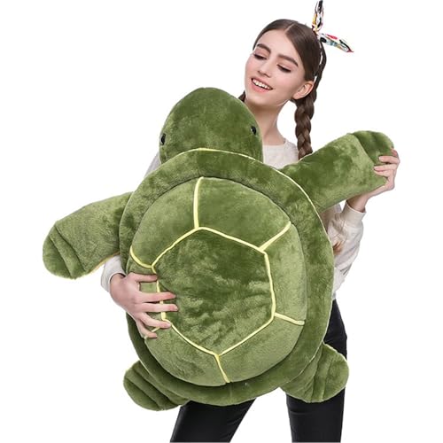Schildkröte Kuscheltier, Plüschschildkröte Plüschtier große Schildkröte Plüschschildkröte Plüschtier große grüne Schildkröte Kuscheltier Schildkröte weiches Flauschiges Plüschtier (50 cm,Grün) von champracer