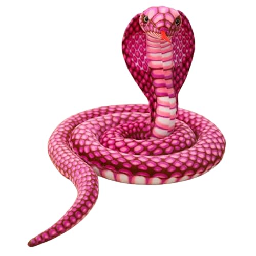 champracer Schlange Kuscheltier, Schlange Plüsch, Schlange Plüschtiere, Realistische Plüschschlange, große Kuscheltier gefüllte Tier Schlange für Geburtstag Party Prank Requisiten (80CM,Rosa) von champracer