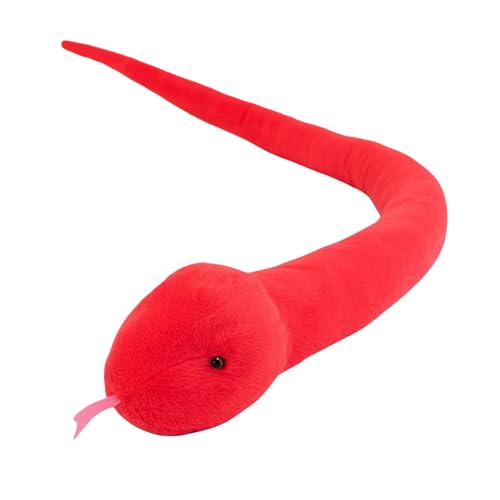 Schlange Kuscheltier Schlange Plüschtiere Stofftier Schlange große Kuscheltier gefüllte Tier Schlange Snake Plush Toy weiche niedliche Kuscheltier Geschenk für Kinder Jungen Mädchen (160cm,Rot) von champracer