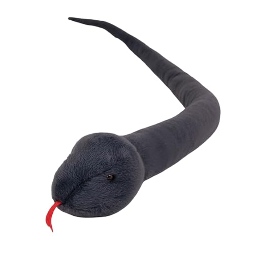 Schlange Kuscheltier Schlange Plüschtiere Stofftier Schlange große Kuscheltier gefüllte Tier Schlange Snake Plush Toy weiche niedliche Kuscheltier Geschenk für Kinder Jungen Mädchen (160cm,Schwarz) von champracer