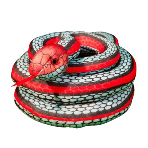 Schlange PlüSchtier Kuscheliges PlüSch Schlangenspielzeu, Als Kuscheltier und Dekoration Geschenk für Kinder (160 cm,EIS- und Feuerschlange) von champracer