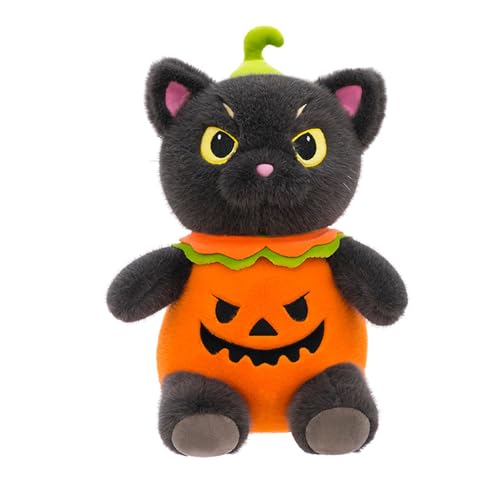 Schwarze Katze Plüschtier, Weiches Stofftier Katze Kawaii Kopfkissen,Realistisches Weiches Plüschtier,Halloween Plüschtier,Halloween Deko,Geburtstag Geschenk für Kinder Jungen Mädchen (40cm) von champracer