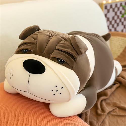 champracer Shar-Pei-Hund PlüSchtierpuppe, Flauschige Welpen, Kuscheltier Hund Stofftier Hund, Hunde Stoffte Spielzeugpuppe, Geschenke für Jungen MäDchen Babys (Grau, 60 cm) von champracer