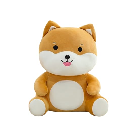 Shiba Inu Umarmungskissen Plüsch,Hund Plüschkissen,Niedlichen Hund Gefüllte Kissen,Shiba Inu Kuscheltier Umarmung Kissen Welpe Plüsch Spielzeug Puppen für Kinder Geschenk (45cm,Runde Augen) von champracer