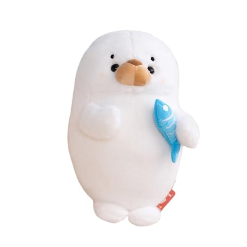 Siegel Plüschtier,35m Siegel Kuscheltie Tier Kissen Niedliche Tier Puppe Flauschiges Stofftier,Kuscheltie Plüschtier Robbe,Meerestier Kissen Gefülltes Plüschkissen, Kuscheltier für Kinder (55cm,Weiß) von champracer