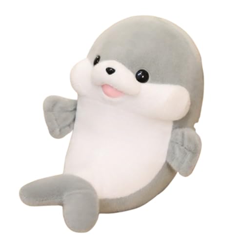 Siegel Plüschtier,Kuscheltie Plüschtier Robbe, Robbe Kuscheltier Gefüllte Plüschkissen,Siegel Kuscheltie Tier Kissen Niedliche Tier Puppe Flauschiges ,für Kinder Freunde und Familie (35cm,Grau) von champracer